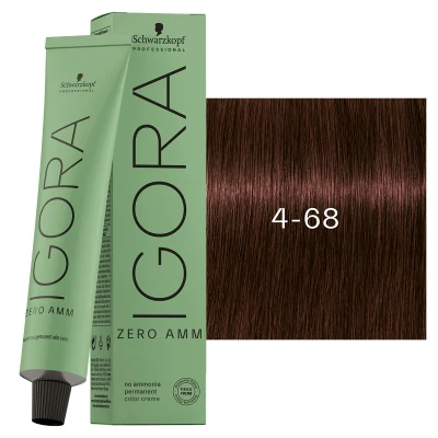 Afbeelding van Schwarzkopf Igora Zero Amm 4 68 Medium Brown Chocolate Red 60 ml