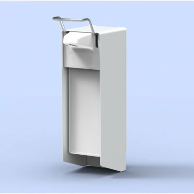 Afbeelding van MediQo line zeep &amp; desinfectiemiddeldispenser 1000 ml KB MQ10P wit