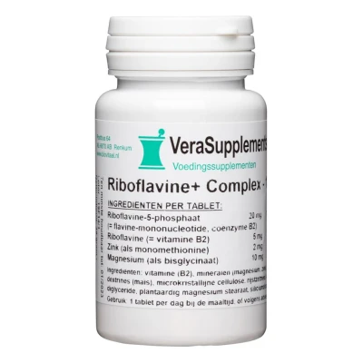 Afbeelding van VeraSupplements Riboflavine+ Complex Tabletten 100TB