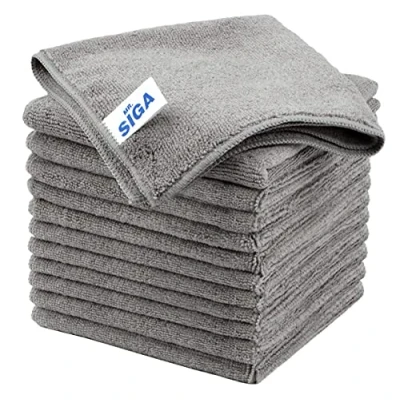 Afbeelding van MR.SIGA Microvezeldoekje, multifunctionele microvezeldoekjes, streeploze schoonmaakdoekjes, 12 stuks, grijs, 32 x cm