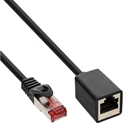 Afbeelding van InLine S/FTP netwerk verlengkabel zwart CAT6 1 meter