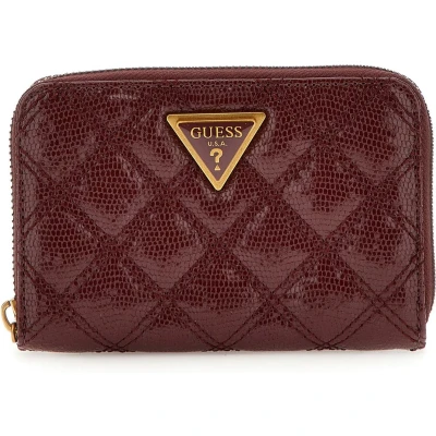 Afbeelding van Guess Giully Medium ZIP Around Portemonnee, Dames, Maat: One Size, Burgundy
