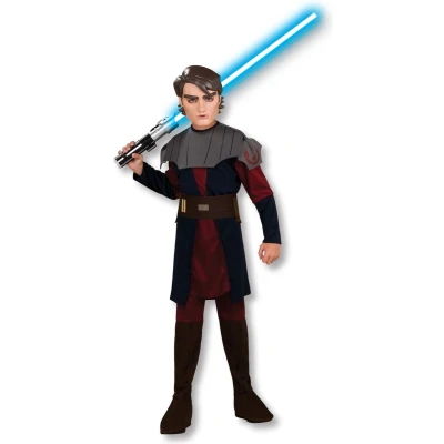 Afbeelding van Rubies Star Wars Kostuum Anakin Skywalker Jongen Rood, Bruin, Zwart, Grijs Maat 128 Carnavalskleding Verkleedkleding