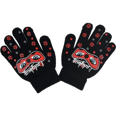 Afbeelding van Handschoenen Miraculous Ladybug meisjes zwart one size (+/ 3 6 jaar)