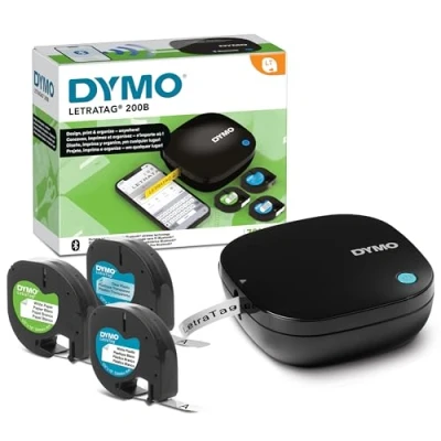 Afbeelding van DYMO LetraTag 200B labelmaker met bluetooth Compacte labelprinter Verbinding via draadloze bluetoothtechnologie iOS en Android Inclusief 3 soorten labeltape