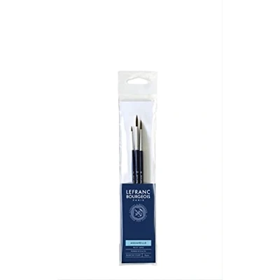 Afbeelding van Lefranc &amp; Bourgeois 300244 Pinsel für Aquarellfarben, Aquarellpinsel Petit Gris aus Fehhaar 3 Set Nr.4, Nr. 8 Nr.12 langer Stiel