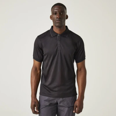 Afbeelding van Regatta Navigate Short Sleeve Polo RG264 BLACK/SEAL GREY L