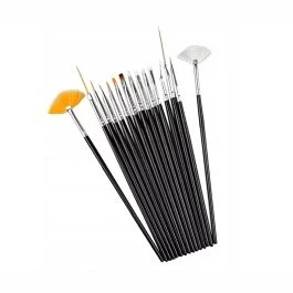 Afbeelding van Clavier Nagel Decoratie Kwasten Set 15 stuks Zwart