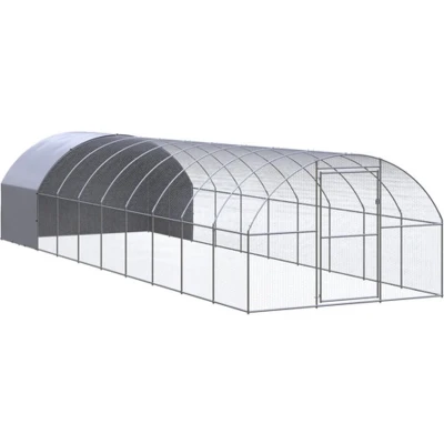 Afbeelding van vidaXL Kippenren 3x10x2 m gegalvaniseerd staal
