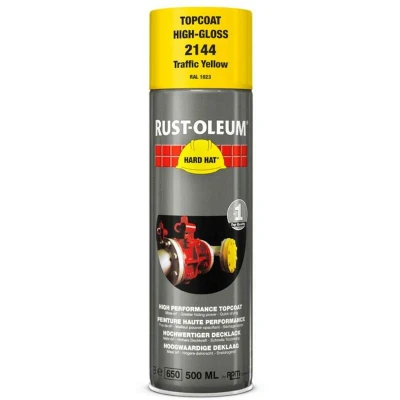 Afbeelding van rust oleum hard hat deklaag hoogglans ral 1023 verkeersgeel 500 ml