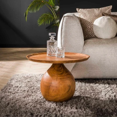 Afbeelding van Fraaai Anantoli ronde salontafel Ø60 cm naturel Hout