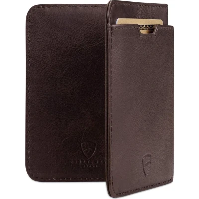 Afbeelding van Slim Bifold Wallet with RFID Protection Top Quality Italian Leather Ultra Thin Front Pocket Holder for Cards and Cash Up to 9