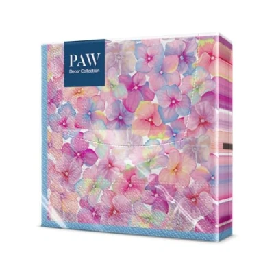 Afbeelding van PAW Papieren Servetten 3 laags (33 x 33 cm) I 20 Stuks Perfect voor Verjaardagen, Feesten, Bruiloften, Communie en Vieringen Tafeldecoratie, Kleurrijke Bloemen Explosie