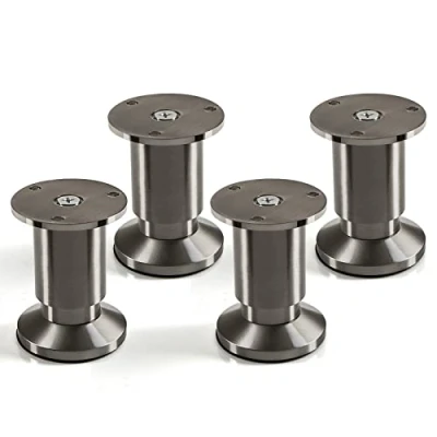 Afbeelding van 4 stuks SOTECH meubelvoet Alpha, RVS look geborsteld, belastbaar tot 250 kg, hoogte: 80 mm, verstelbaar