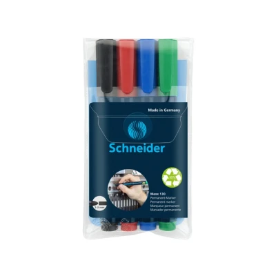 Afbeelding van Marker Schneider Maxx 130 permanent ronde punt etui á 4 stuks