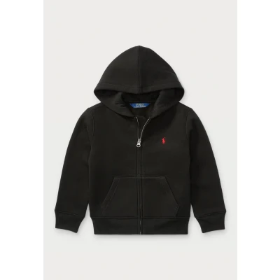 Afbeelding van Polo Ralph Lauren Cotton Blend Fleece Hoodie Sweater met rits voor kinderen, Maat: 124 134, Black
