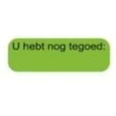 Afbeelding van Blockland Strooketiket U Hebt Nog Tegoed 30 X 10mm, 1000 stuks