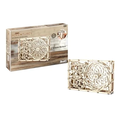 Afbeelding van Revell 00613 Tiny Adventures Kinetic Picture Houten modelbouwpakket met rubberen bandmechanisme en startsleutel lengte 34cm