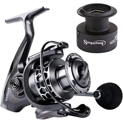 Afbeelding van Sougayilang Visserij Reel 13+1BB Lichtgewicht Ultra Glad Aluminium Spinning met Gratis Spare Spool XY2000