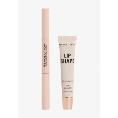 Afbeelding van Makeup Revolution LIP Shape KIT Lippalet, Maat: One Size, Brown nude