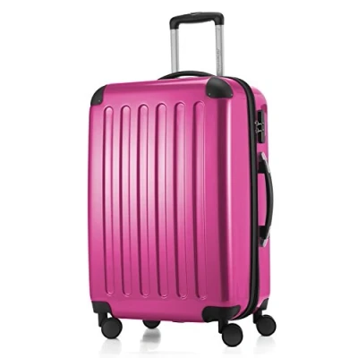 Afbeelding van HAUPTSTADTKOFFER ALEX koffer met harde schaal, trolley, rolkoffer, reiskoffer, 4 dubbele wielen, uitbreiding, magenta, 65 cm,