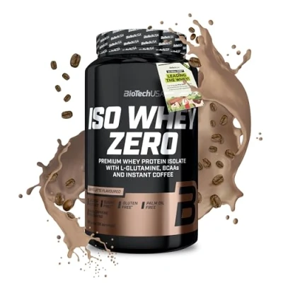 Afbeelding van BioTechUSA Iso Whey Zero Premium Protein Isolate Grass Fed Enzyme Free Sugar and Gluten free, 908 g, Caffé Latte