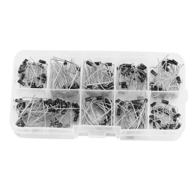 Afbeelding van 10 soorten doos met 200 diodes 1N4001 1N5819