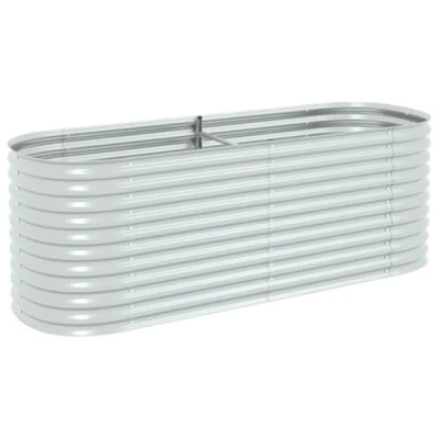 Afbeelding van vidaXL Plantenbak 240x80x81 cm Gegalvaniseerd Staal Zilver Tuin Bak Bloembak