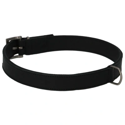 Afbeelding van Adori Halsband Vetleder Gevoerd Zwart&amp;Zwart Hondenhalsband 70x2.5 cm