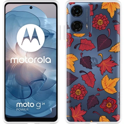 Afbeelding van Cazy Hoesje geschikt voor Motorola Moto G04/G04s/G24/G24 Power Herfstbladeren