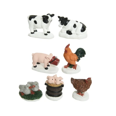 Afbeelding van beeldjes polyresin l3b4h5 cm mlt 7st kerst Lumineo