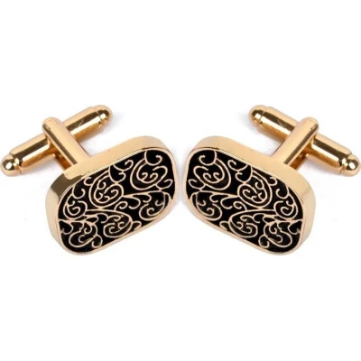 Afbeelding van Sierlijke Manchetknopen Heren Goud kleurig Cufflinks Cadeau voor Man Mannen Cadeautjes