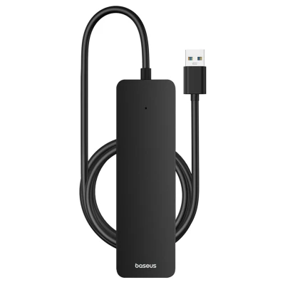 Afbeelding van Baseus UltraJoy Lite 4 in 1 USB A Hub 100 Cm Docking Station Cluster Black Kunststof / Zwart