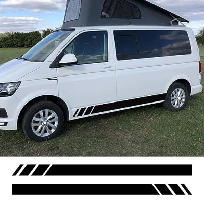 Afbeelding van 2 STKS Auto deur Side Stickers, voor VW Transporter T4 T5 T6 Caravelle Multivan Camper Van Vinyl Decals Accessoires