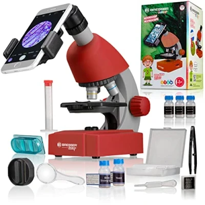 Afbeelding van Bresser Optik 8851300E8G000 rot Kindermicroscoop Monoculair 640 x Doorvallend licht