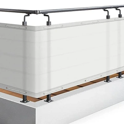 Afbeelding van Sol Royal PB2 Balkonscherm Wit 500 x 90 cm Balkondoek Waterafstotend UV Bescherming incl. Bevestigingsmateriaal