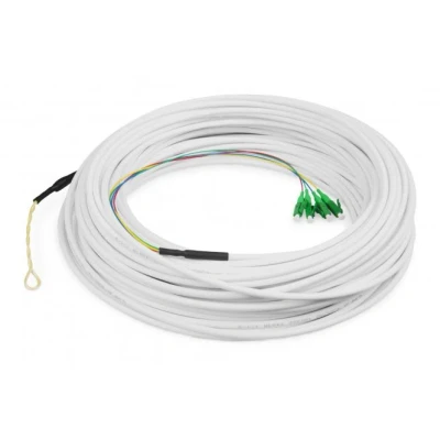 Afbeelding van DIGITUS FTTH dropkabel Singlemode OS2 4 vezels LC/APC connectoren gebogen G.657A2 LSZH 50 m kabellengte Glasvezelkabel