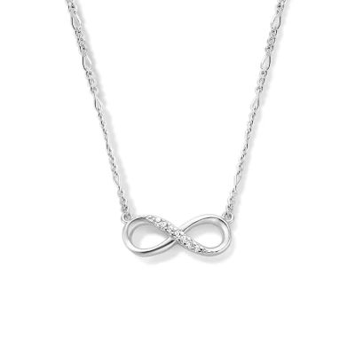 Afbeelding van zilver gerhodineerd collier infinity zirkonia 41 + 4 cm 1334813 horloge Zilverkleur 45