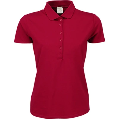 Afbeelding van Women&#039;s Luxury Stretch Polo met korte mouwen Deep Red S