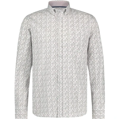 Afbeelding van State Of Art Overhemd Figuren Roze maat M Heren Print met Regular fit Pasvorm Stretch