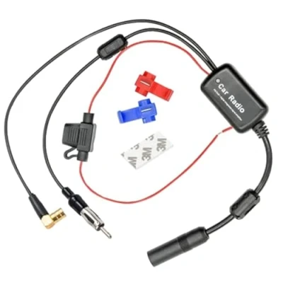Afbeelding van Vecys FM/AM DAB + Auto antenne Signaalversterker Booster SMB Vrouwelijk naar DIN mannelijk Adapter 12V Digitale radio Antennesplitter voor vrachtwagen Audio Stereo autoradio