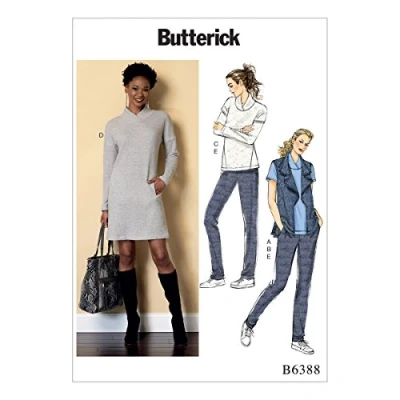 Afbeelding van Vlinderpatronen 6388 ZZ, Misses Vest, Top, Jurk en Broek, Maten LRG XXL, Tissue, Multi kleuren, 17 x 0.5 22 cm