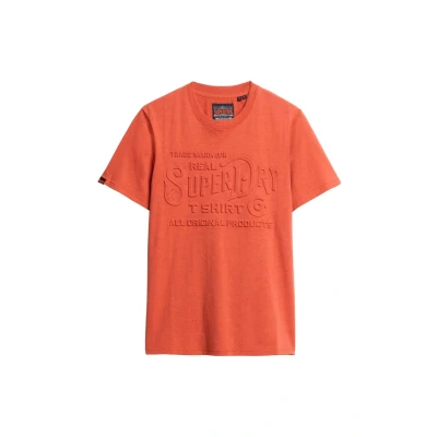 Afbeelding van Superdry Workwear Embossed Tshirt print, Heren, Maat: XL, Red marl