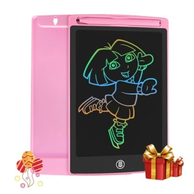 Afbeelding van HOMESTEC Kleurrijke LCD schrijftablet, 8,5 inch tekentafel Grafische tablet Lock Key handschrift Doodle tekenblok Kinderspeelgoed Cadeaus voor jongens Meisjes (roze)