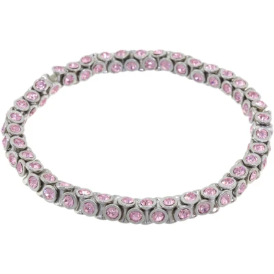 Afbeelding van Behave Elastische armband met roze steentjes