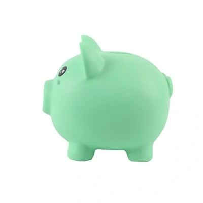 Afbeelding van I TOTAL® Grappige decoratieve spaarpot/portemonnee van robuust kunststof GREEN PIGGY