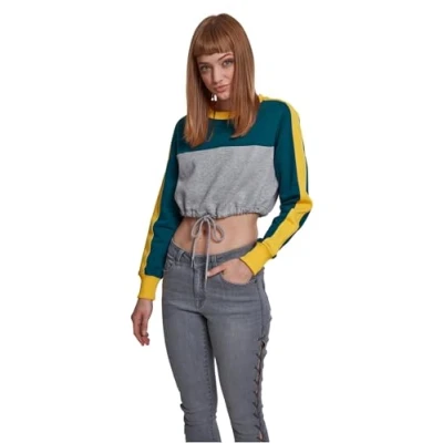 Afbeelding van Urban Classics Ladies Sweater, Dames, Maat: Small, Grey/jasper/chromeyellow