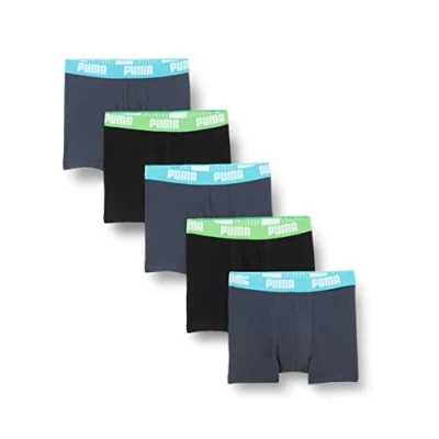 Afbeelding van PUMA Boy&#039;s Boxer (Pack van 5), India Inkt/Turkoois, 13 40