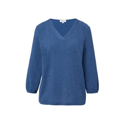 Afbeelding van s.Oliver À COL EN V ET Manches 3/4 Longsleeve, Dames, Maat: 38, Royalblau