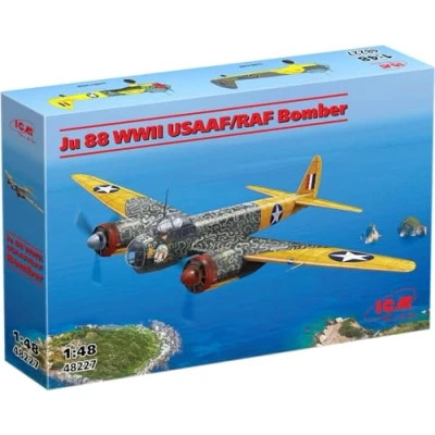 Afbeelding van 1:48 ICM 48227 Junkers Ju 88 WWII USAAF/RAF Bomber Propeller Vliegtuig Plastic Modelbouwpakket